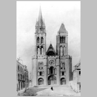 Saint-Denis,  photo Graindorge, Archives photographiques (Saint-Quentin-en-Yvelines), culture.gouv.fr, Façade ouest, d'après un dessin de 1831.jpg